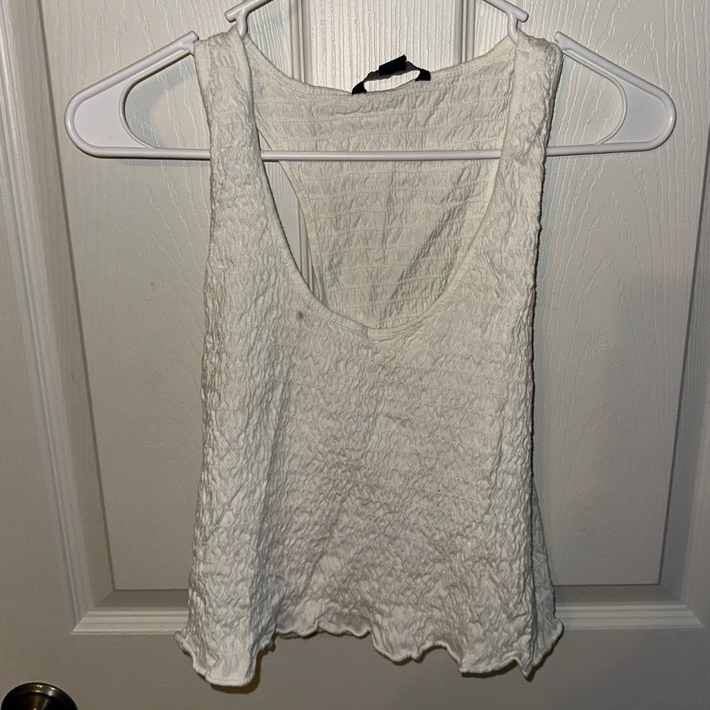 White stretchy cop tank top